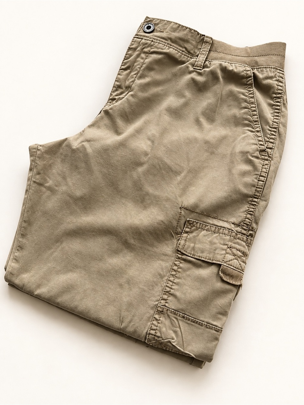 Sonoma Khaki Cargo Pants Size 12 Mid Rise Stretch Straight Leg